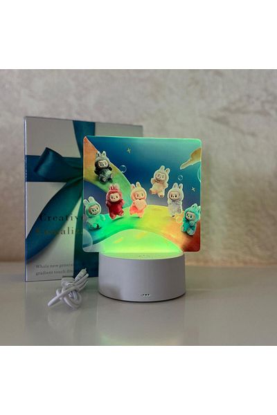 ILUMISHOP LED night light, Labubu, 7 colors, ambient light, USB or 3AA power supply