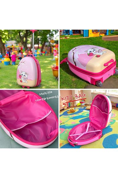 ZAAPPY Cute Anime Printed Kids Lightweight 17 Inch[ 5-7kg] Luggage with Smooth Easy Drag Wheels