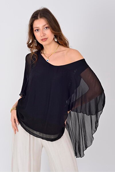 Park Moda 66014 ΜΕΤΑΞΩΤΗ ΜΠΛΟΥΖΑ ΜΕ ΛΕΠΤΟΜΕΡΗ ΠΙΣΩ ΚΟΥΠΟΥΡ