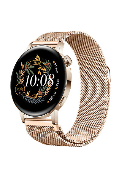 Sneezy Huawei Watch GT3 42mm GT2 42mm Uyumlu Kordon Manyetik Milanese Loop Metal Kordon