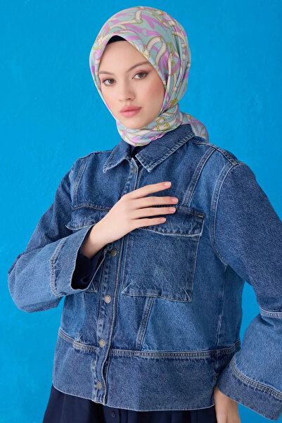 Elabutik Μεταξωτό μαντήλι Tivil με ζώνη 4125D MİNT 90 x 90