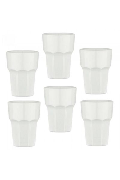 Raki Set of 6 white polycarbonate glasses WHITE 250ml 84xh90mm