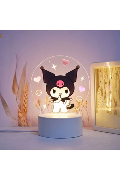 ILUMISHOP LED night light, Kuromi, 16 colors with remote control, USB or 3AA power supply
