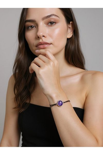 By Ogalo Zodiac Bracelet, Adjustable Drawstring Bracelet with 3 Pairs Earrings Gift, Astrological Symbol, Zodiac Stone