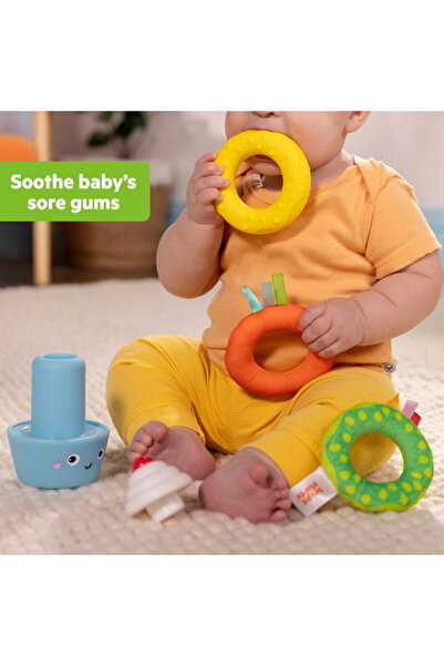 Bright Starts Cupcake Tower Stacking Toy with Teether, 6 - 36 months