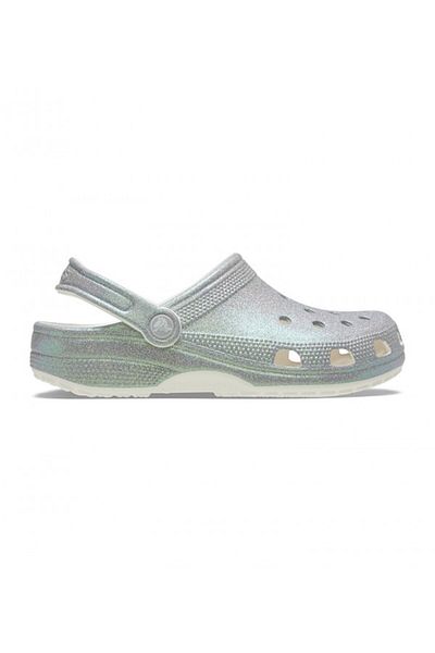 Crocs White Unisex Classic Iridescent Glitter Cg