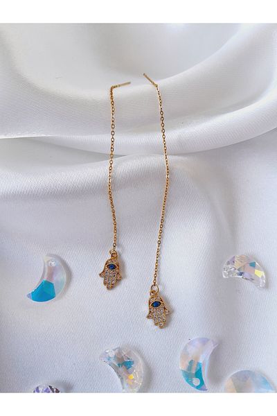 Minnoş Dükkan Fatmaana Hand Chain Earrings