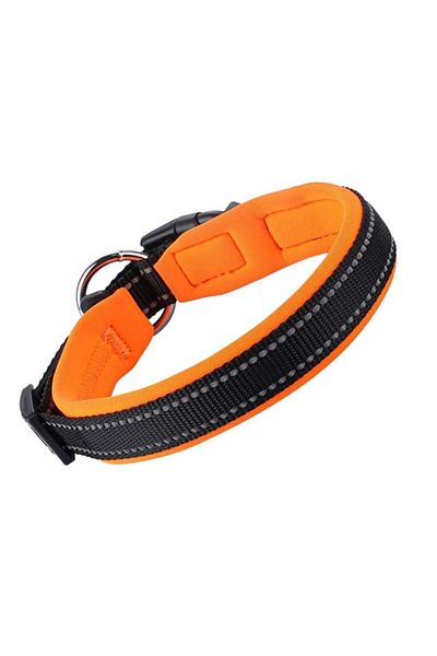 MASBRILL reflective dog leash, neoprene/nylon, orange, L, 45-53 cm