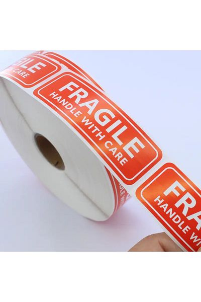 saratremo Set 500 adhesive labels 'Fragile / Handle with care' – on roll