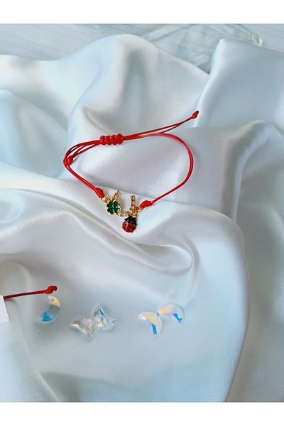 Minnoş Dükkan Clover and Ladybug Design Bracelet
