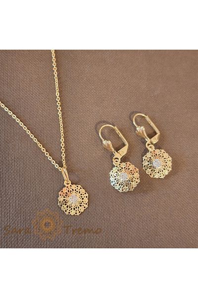 saratremo Set placat cu aur - 3 piese - model dantelat
