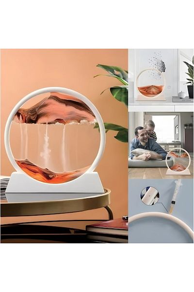 OEM 3D Decorative Hourglass with Red Sand, 17.5 cm Height