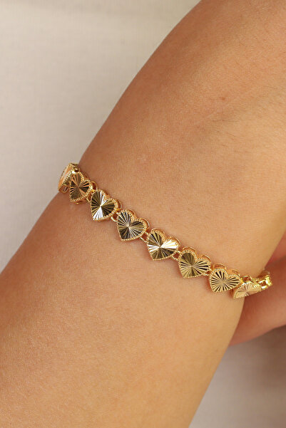 Çgk Çiğdem Gürel Kuyumculuk Kalpler Altın Bileklik