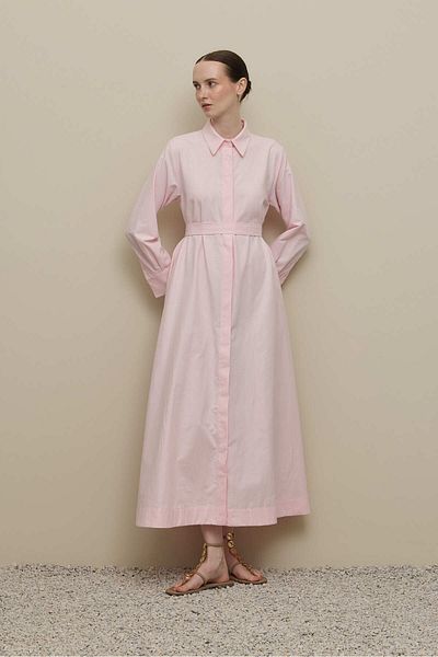 Fahhar Oversize Shirt Dress Pink