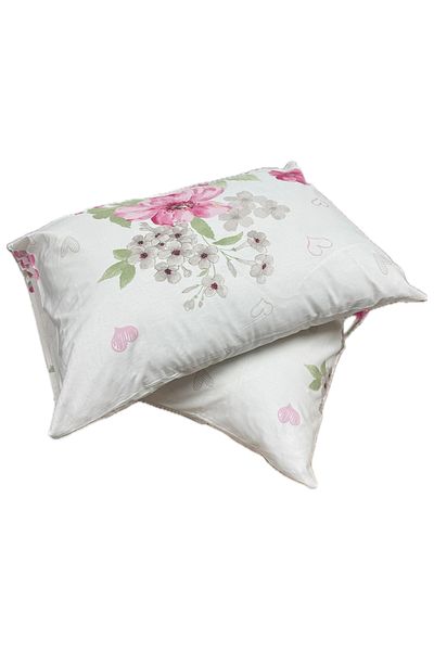 Clasy 100% Cotton 2 Pieces Pillow Case Floral White