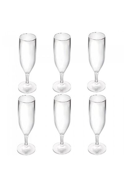 Raki Set 6 pahare pentru sampanie policarbonat 180ml PREMIUM