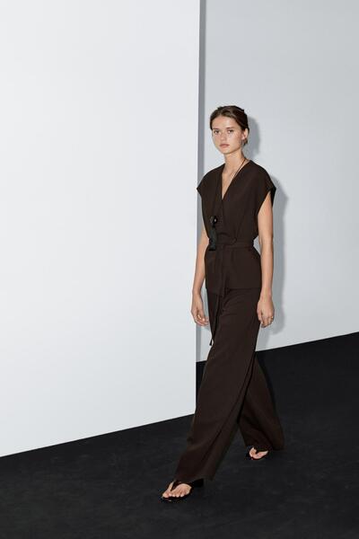 Massimo Dutti Yüksek bel geniş paça pantolon