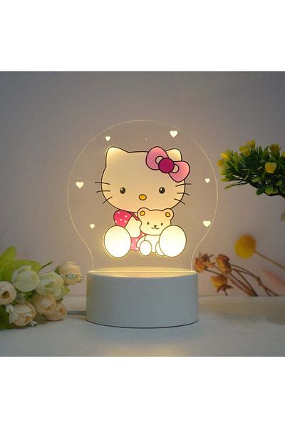 ILUMISHOP LED Night Light, Hello Kitty, 16 Colors, with Remote Control