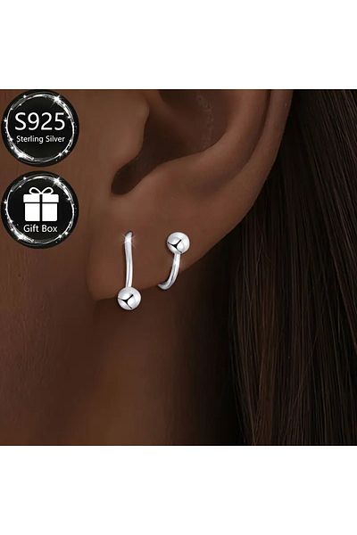 saratremo Silver Earrings 925 Orbit