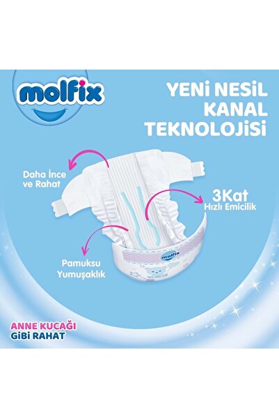 Molfix Bebek Bezi Beden:4 (7-14KG) Maxi 256 Adet Mega Ekonomik Fırsat Pk