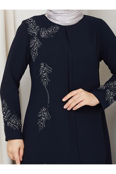 ESLEMNUR Plus Size Leaf Stone Mother Dress En7008