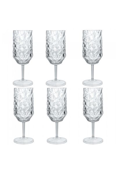 Raki Set 6 pahare vin policarbonat PRISMA CLEAR, 250ml, D6,3xh17,7cm