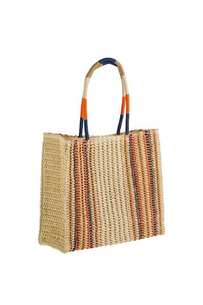 OEM Geantă de umăr din paie de vară pentru femei, 43x15.5x34cm