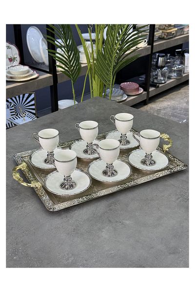 Doğudeko Rectangular Metal Luxury Large Tray