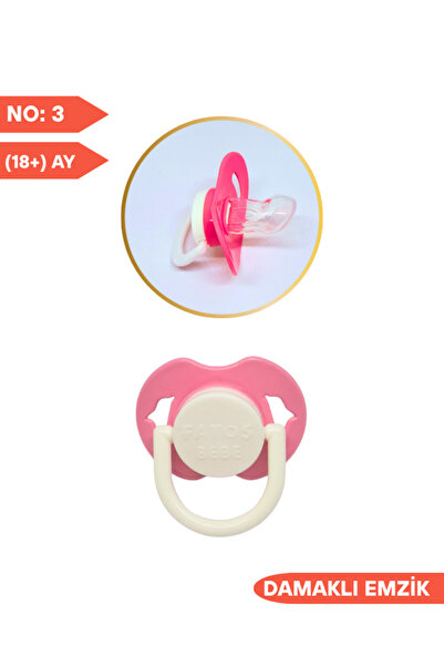 Fatoş Bebe Damaklı Silikon Emzik ,NO: 3 (18+) Ay, Pembe Bebek Emziği