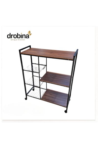 drobina 3-Tier Kitchen Storage and Organization Rack Black
