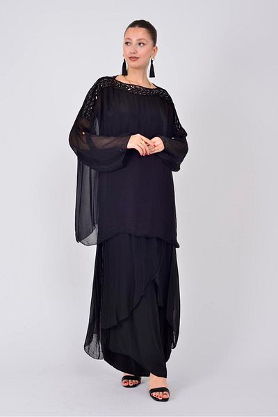 Park Moda 9889 Sequence Detailled Silk Bluz