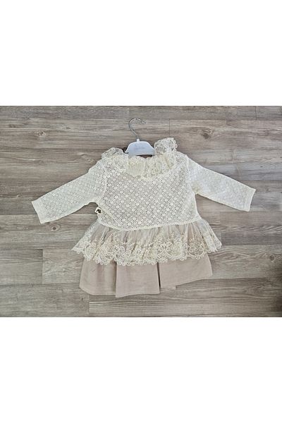 Miniborn Baby Linen Laced Dress