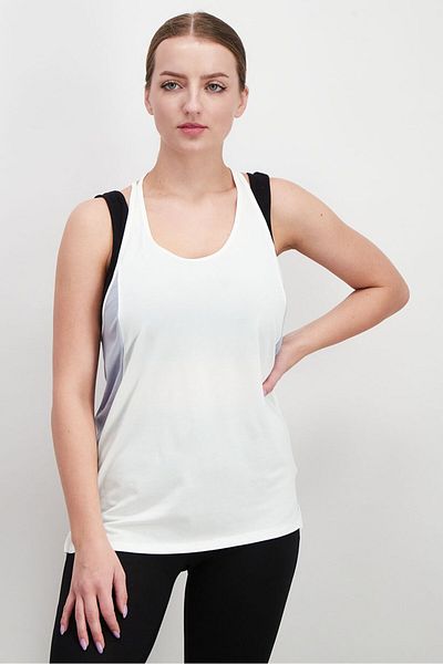 Reebok Women Scoop Neckline Sleeveless Smartvent Tank Top, White