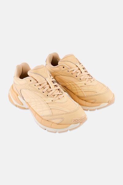Puma Select x Kids Boy Velophasis Luxe Sport II Lace Up Running Shoes, Dark Beige
