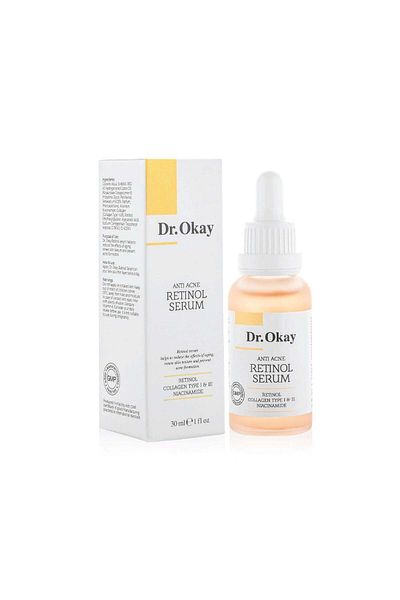 dr.okay Ser anti-acneic cu retinol, colagen tip I și III și niacinamidă