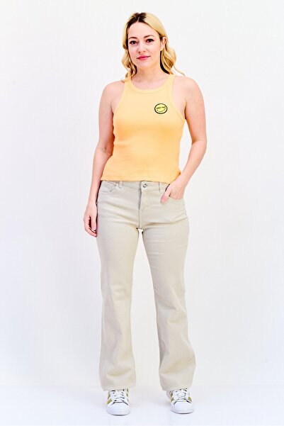 Hurley Women Crew Neck Embroidered Sleeveless Tank Top,Orange