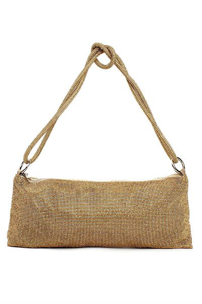 ÇÇS 17127 Women's Stone Hand and Arm Bag Gold