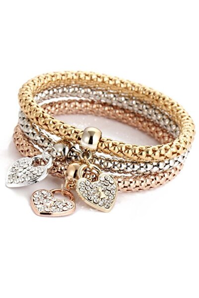 huitich أساور حب كريستالية ثلاثية الألوان