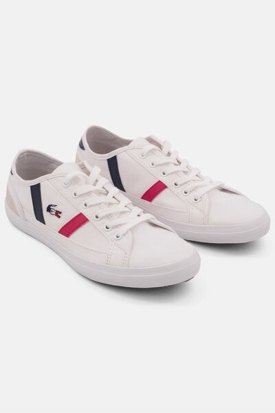 Lacoste Women Sideline Tri 2 CFA Lace up Casual Shoes, White Combo