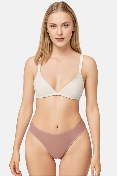aerie Women Plain Bikini Bottom, Taupe