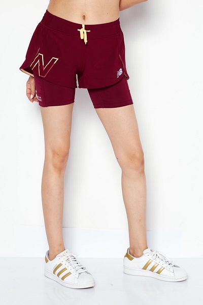 New Balance Women Sportswear Fit Training Shorts, Maroon