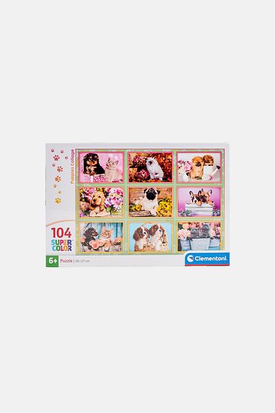 CLEMENTONI 104 Super Color Puppies Collage Jigsaw Puzzle