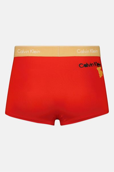 Calvin Klein Men Brand Logo Low Rise Trunk, Red/Khaki