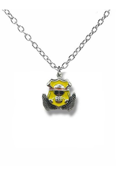 Herşey Nota One Piece Luffy Yellow Colored Necklace with 60 cm Chain |   Anime Themed Unisex Jewelry