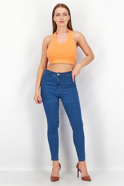 Sinsay Women Halter Neck Sleeveless Solid Top, Orange