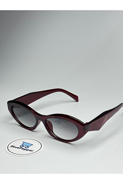 BluePepper PRADIX v4 نظارات شمسية باللون الأحمر الداكن بإطار عين القطة من الز...