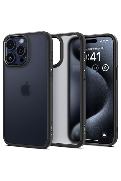 Spigen Etui Ultra Hybrid na iPhone 15 Pro Max przezroczysto-czarne