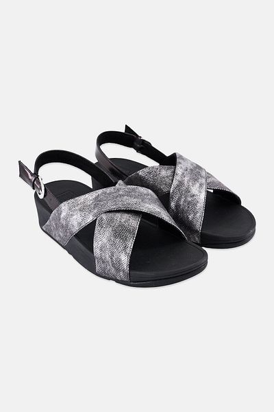 Fitflop Women Lulu Cross Adjustable Buckle Sandal, Grey