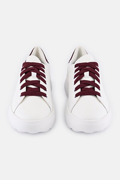 Geox Women D Spherica EC4 Lace UP Casual Shoes, White