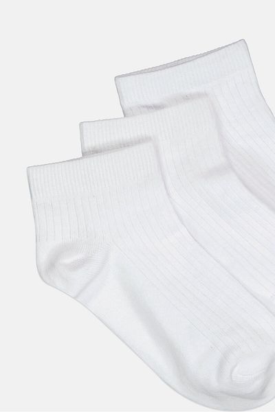 Bebe Kids Girl 5 Pairs Ribbed Ankle Socks, White